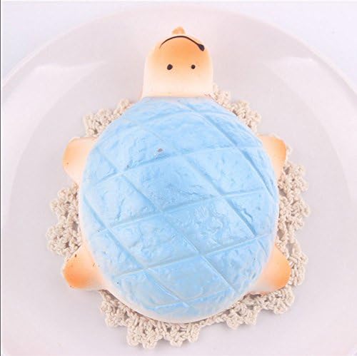 Big size Jumbo Soft Cute Turtle Melon Pan Bun Squishy, (Blue)