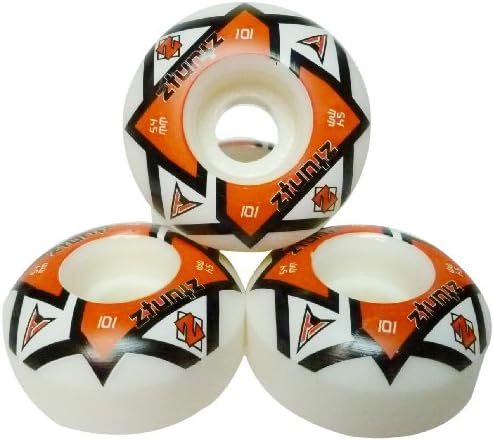 Aerial Wheels "LOGO Park Park Skateboard Wheels (Set of 4) for Street, Vert and Pool Deck, 54mm/101 Durometer, White/Black/Red