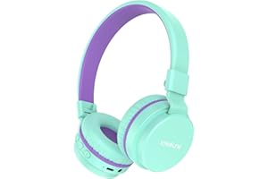 YOYOTUNE Kids Bluetooth Headphones,Lightweight Kids Headphones Wireless,85/94dB Safe Volume,40H Playtime,Fast Charging,Bluetooth 5.3,Over Ear,Toddler Headphone Built-in Mic for School/Tablet/Travel (Green)