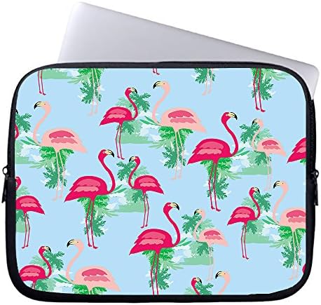 Okoukiu 13- Inch Pink Flamingo Lovers Zipper Neoprene Laptop Sleeve Briefcase Handbag Sleeve Case Bag For All 13" Laptop Notebook Chromebook & Macbook Air 13 & Pro 13
