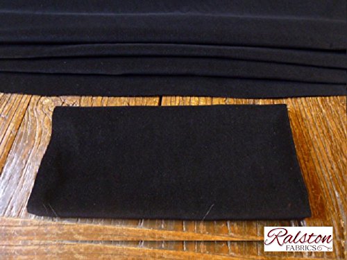 Samtstoff, Baumwolle, Meterware, Schwarz - 2