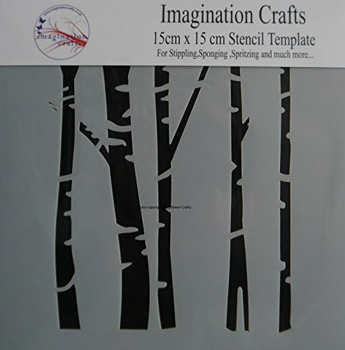 Imagination Crafts MASK Stencil template 6" x 6" (15cm) BIRCH TREES