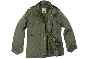 Mil-Tec US Feldjacke M65 T/C mit Futter • Klassische Militärjacke mit herausnehmbarem Thermo-Liner • Army Jacke mit 4 Pattentaschen • Übergangsjacke Herren • Outdoor Arbeitsjacke