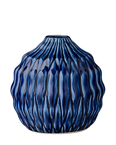 Vase, Heavy Structure, Navy Ceramic Ø15xH15 cm