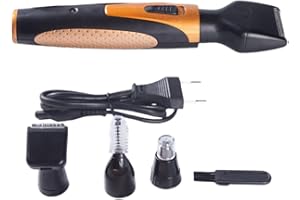 TOPOFLY Kit de trimmer à nez d'oreille à nez électrique 4 en 1 trimmer de précision USB rechargeable poils du visage Rasoir Eyebrow Barbon
