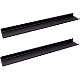 MILUKA Etagere Murale Flottante Noire Set 2 Tablette Murale Metallique 50 Cm, Fixation Invisible Pour Livres, Objets, Deco Mura329 - Maison