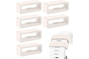 VANCLE 6 Pcs Strap Loop for Garmin Forerunner 255, 265, Venu 2/Venu 3/Vivoactive 4, 22mm Lock Ring Replacement Watch Band Ring Smartwatch Keeper Starlight