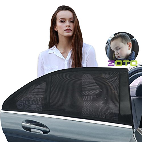 Sonnenschutz Auto für Kinder 1 Paar,ZOTO Große Größe Auto-Sonnenschutz Passt Universell,Einfache Installation Rückseitenfenster Sonnendecken für Kinder Hunde UV-Schutz Sonnenschutz