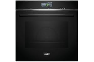 Siemens HR776G1B1, iQ700 Smarter Einbau-Backofen mit Dampffunktion, 60 x 60 cm, Made in Germany, Schwarz, activeClean Pyrolyse & humidClean Hydrolyse, Air Fry, Automatikprogramme, Farbiger Touchscreen