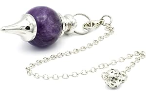 CHILL FRENCH Amethyst Pendulum | Universal Waterdrop Radiesthesia Divinatory Crystal Pendulum with High Vibrational Quality | 4cm Amethyst Dowsing Pendulum | 17cm Chain Included