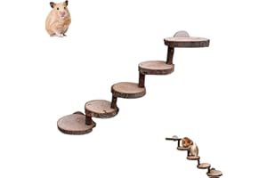 YANJIY YANJI Hamsterleiter Naturholz, Hamster Kletterspielzeug, Hölzerne Hamsterleiter, Hamster Übungsspielzeug, Holzleiter Spielzeug, 5-Lagiges, für Mäuse, Ratten und Papageien