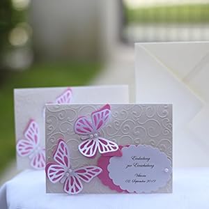 Set 10 Danksagungskarten 10 Einladungskarten Einladung Danksagung Taufe Kommunion Einschulung Mädchen Handarbeit binnbonn