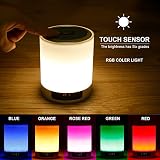 LUCKYKS drahtlos Bluetooth Lautsprecher Lampe Tragbare Nachttischlampe Wake-Up Light Touch Control Lampe Nachtlicht mit mehrfarbigem und dimmbarem Lichter (weiß)