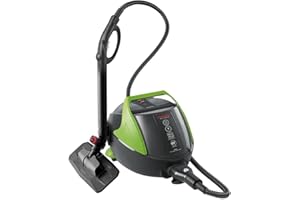 Polti Vaporetto Pro 95 Turbo Flexi, Limpiador a Vapor con Caldera, Presión máxima 5 Bar, Potencia 1100 W, Autonomía ilimitada, Fabricado en Italia, Función Eco, 14 Accesorios Incluidos, Negro y Verde