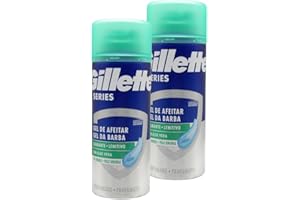 FEI FAN Gel Da Barba, Calmante - Lenitivo, Con Aloe Vera, Per Pelli Sensibili. Formato Viaggio 75ml (2 Bombolette)