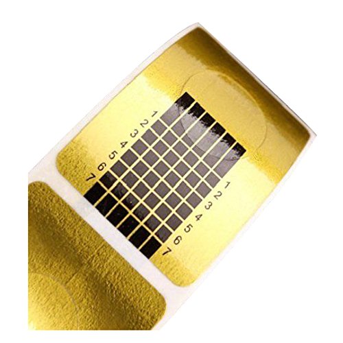 Guide Stickers - TOOGOO(R) 100PCS Nail Art Tips Golden Extension Forms Guide DIY Tool Acrylic UV Gel