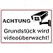 Produktbild Sticker-Designs 10cm!3Stück!Aufkleber-Folie Wetterfest Made IN Germany Grundstück Parkplatz Videoüberwacht CCTV Alarm gesichert Video S591 UV&Waschanlagenfest-Auto-Vinyl-Sticker Decal Profi Qualität