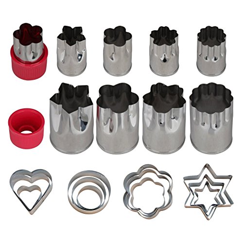 ECSOWAY Mini Cookie Cutters Sets for Kitchen Baking, Vegetable Cutters Shapes Set - Cookie Cutters Fruit Mold Cheese Presses Stamps for Kids Shaped Treats Food Making, Cute for Fun Food