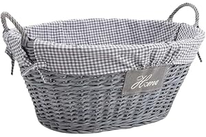 AUBRY GASPARD Corbeille à linge Home en osier et coton