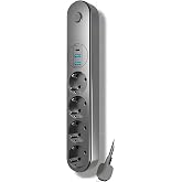 MOBEE Termal Akım Korumalı USB ve Type-C 2.1A Şarj &Ccedil;ıkışlı 10A 2500W 4'l&uuml; Uzatma Grup Priz Siyah 2 M 3402