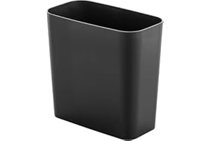 mDesign Elegante pattumiera differenziata – Moderno cestino spazzatura rettangolare per bagno, ufficio o cucina – Robusto cestino per raccolta plastica, carta e altri rifiuti – nero