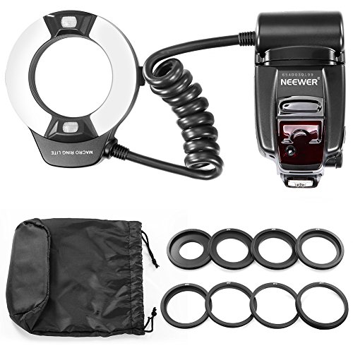 Neewer Flash Macro    Anneau Lumi  re Avec LED AF Lampe D assistance Pour Canon E-TTL TTL Appareil Photo EOS 5D Mark II  6D 7D 70D 60D 60Da 700D 650D 600D 400D 350D 300D 100D 1000D 1100D