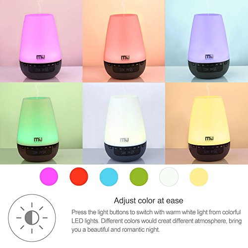 MIU COLOR® ätherische Oil Ultraschall-Diffuser mit digitalem Wecker, 300ml Luftbefeuter mit 5 LED Farbwechsel und 2 Modelle (warmes, weißes) , 8 Stunden Dauer - 4