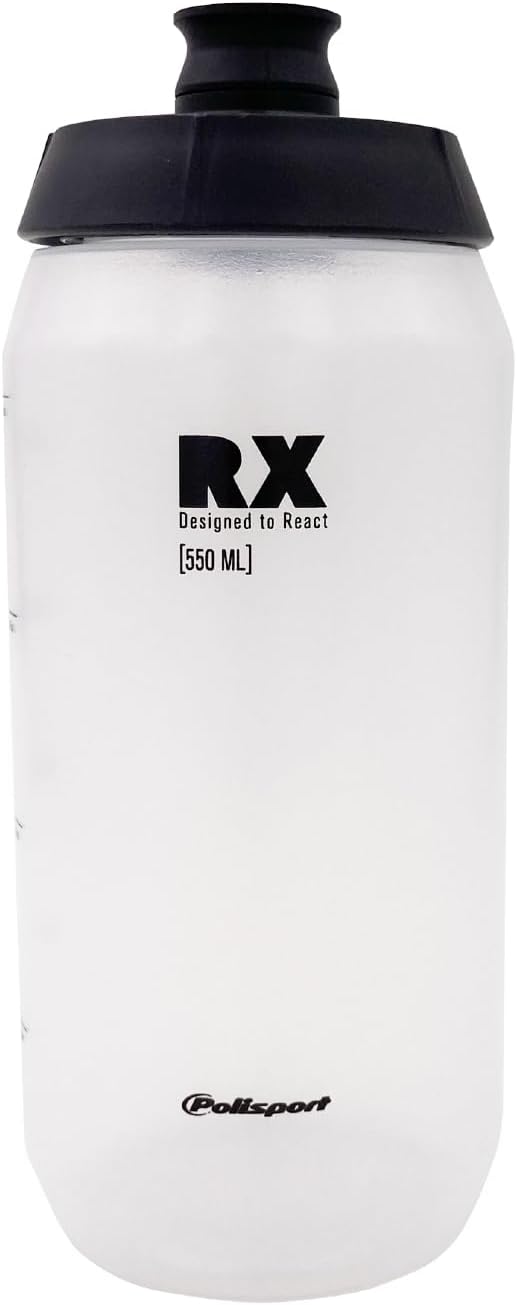 Polisport 8645600797 R 550ml AMZ Botella de Agua Multi-Deporte, Capacidad 550ml, Ultra-Ligero, Flexible, Boquilla Soft-Touch, Sin BPA, Bidón Ciclismo, MTB, Color Transparente