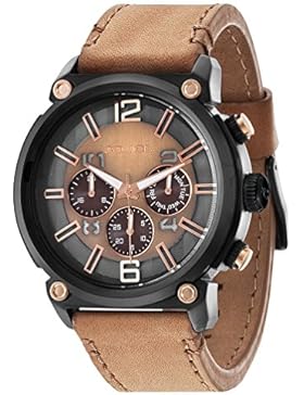 POLICE Herren-Armbanduhr ARMOR Analog Quarz Leder P14378JSB-11