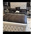 New Luxury Alton Bumper Upholstered Plush Fabric Double/Kingsize Bed Frame in Silver Colour (5ft King Size)