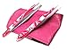 Tweezers Kit - 2 pieces professional eyebrow tweezers hair beauty stainless steel - Hand made - Tools slant & pointed - flat tip eyelash tweezers (Pink Floral Tweezers in Pink Case)