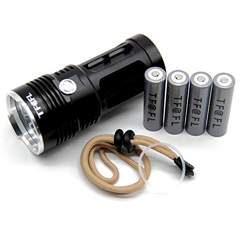 TFCFL 10200 Lumen 7xCREE XM-L T6 LED Taschenlampe 4×18650 Batterien Licht 70W Lampe - 2