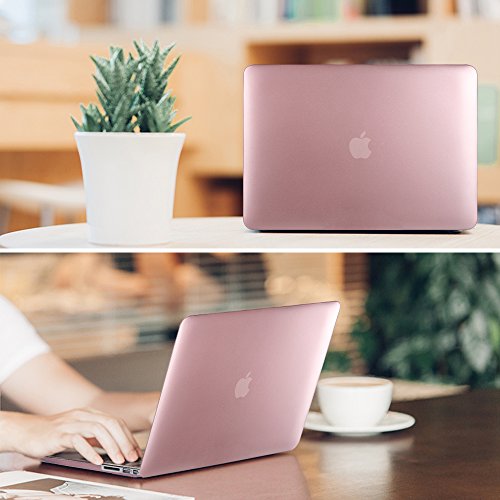 Fintie H  lle f  r MacBook Air 13 - Ultrad  nne Plastik Hartschale Schutzh  lle Snap Case f  r Apple MacBook Air 13 3 Zoll  A1466 A1369   Ros  gold