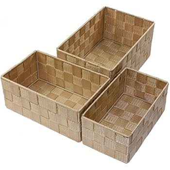 Unbekannt Aufbewahrungsbox 3er Set geflochten RECHTECKIG Badezimmer Box