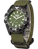 SHARK ARMY Herren Armbanduhr Wasserdicht Analog Japanisches Quarz Nylon Armband Datum Anzeige SAW192