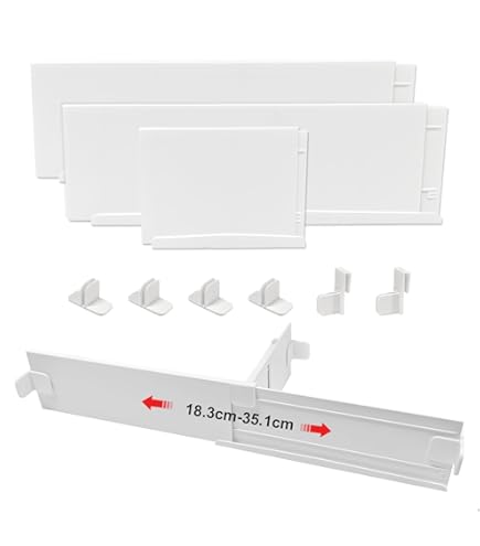 HNVNER Set van 4 ladeverdelers, verstelbaar (28-44,5 cm