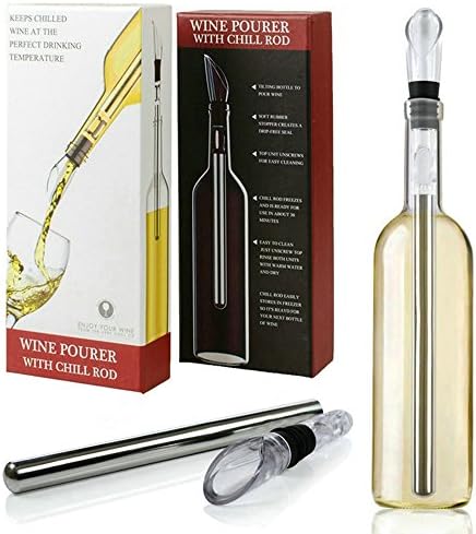 Heofean Practical Stainless Steel Wine Cooler Chiller Cooling Chilling Stick with Pourer