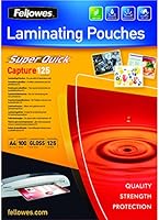 Fellowes Capture A4 125 Micron Super Quick Glossy Laminating Pouches (Pack of 100)