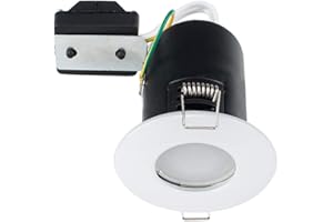MiniSun | Fire Rated White Domed GU10 Ceiling Downlight | Bath Recessed Lighting, Home Décor & Improvement Essential