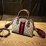 Método de apertura:zipper WOAIRAN Bolso De Moda Mujer Vintage Imprimir Crossbody Bolso Classic Shell Sencillo Ocio Bolsa Marrón Bolsas Bandoleras