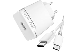 NEWDING 25W USB C Cargador, Carga Rápida Compatible con Samsung Galaxy A56 5G A55 A36 A35 A54 A34 A17 A16 A26 S25 S24 S23 S22, Adaptador de Móvil Super Fast Charger, Cable Tipo C 1,5M