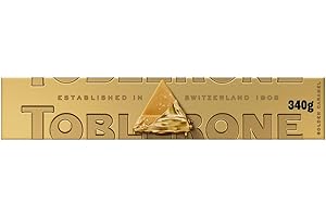 Toblerone Golden Milk Chocolate, Honey and Almond Nougat Large Gift Bar, Made with Swiss Milk, Christmas Treat for Gifting, or Sharing 340 g (Pack of 1)
