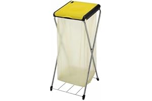 VILEDA Gimi Nature Plus 1 Portarifiuti, Accaio con trattamento antiruggine, Blocco sacco con doppio anello, Griglia reggisacco, Piedini antiscivolo, Resistente al sole, Made In Italy
