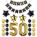Produktbild 50. Geburtstag Party Dekoration Set, Happy Birthday Banner, "50" Golden Ballon, Latex- und Sternfolie-Ballon, Perfekt für die Vorbereitung der 50. Geburtstagparty