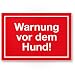 Produktbild Warnung vor dem Hund Schild - rot, 30 x 20cm, Hinweisschild wetterfest, Hundeschild für das Gartentor, Einfahrtstor und die Haustür, Türschild zur Abschreckung, Warnschild Einbruchschutz