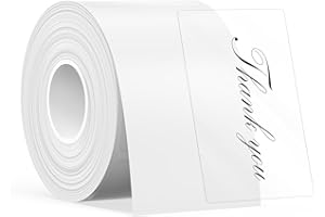 ‎SUPVAN SUPVAN KATASYMBOL T50M Pro Taśma Do Drukarki Etykiet, Papier, Wodoodporne Etykiety Do Domu, Szkoły, Biura, 40 mm x 60 mm, 125 Etykiet/Rolka,1 Rolka, Czarny Na Przezroczysty