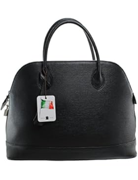 CTM Elegante klassische Damen-Tasche, 40x30x15cm, 100% echtes Leder Made in Italy