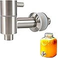 HASTHIP® Replacement Spigot Faucet Tap for Beverage Dispenser, 304 Stainless Steel Food Grade Lever Pour Spout For Glass Drink Jar Bucket, Ceramic Porcelain Crock Water Dispenser (16MM)