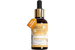 HELLO ANIMAL NEU: HelloAnimal® Wurm Liquid vegan für Tiere wie Hunde, Katzen, Kaninchen, & Geflügel - natürliches Mittel aus Kräutern für Magen und Darm bei WURMBEFALL - 50 ML