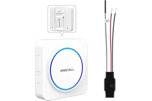 SINGCALL Doorbell Set di estensione radio Inoltro del segnale per campanelli esistenti con 32 Suonerie Volume 0-100dB per casa/garage/appartamento, 1 ricevitore portatile a LED + 1 convertitore radio